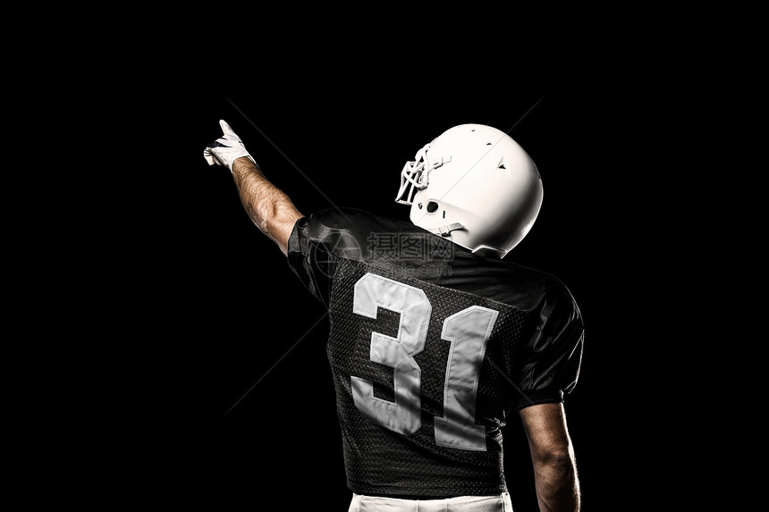 足球运动员运动头盔男人体育场男性竞技制服职业黑色白色图片