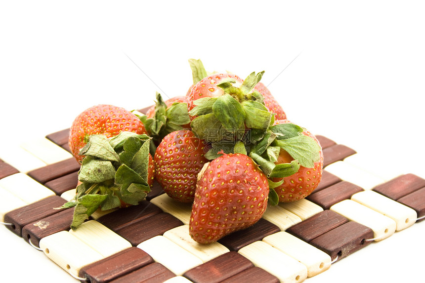 新鲜红草莓水果红色饮食食物图片