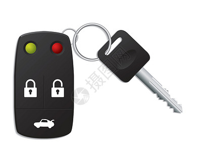 遥控钥匙壳您汽车的安保遥控控制器钥匙圈钥匙链纽扣金属安全挂锁塑料阴影钥匙扣树干插画