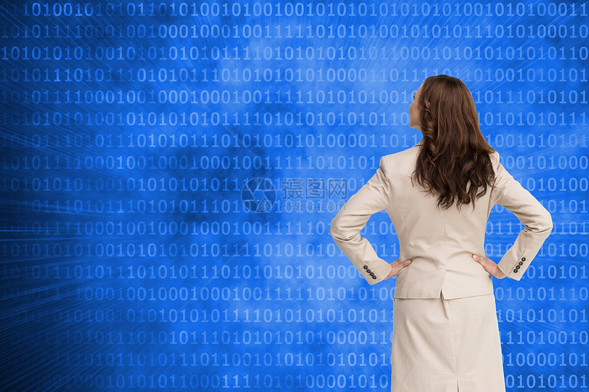商业妇女地位综合形象的一幅图象计算夹克专注套装辉光职业未来派双手代码人士图片