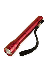 红闪光灯金属火炬灯泡安全合金反射活力口袋工具手电筒背景图片