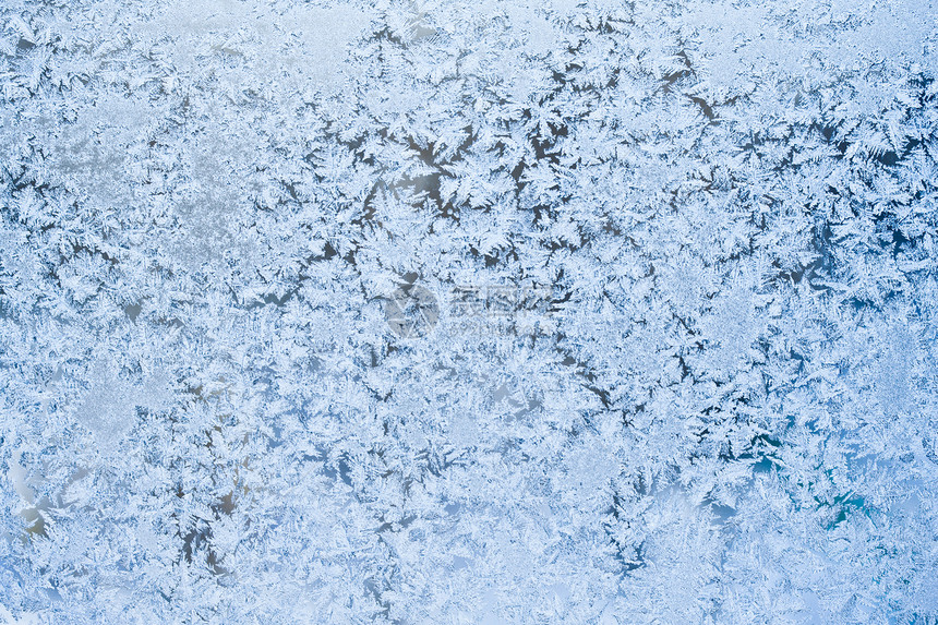 Frost 模式季节雪花玻璃白色天气冻结蓝色图片