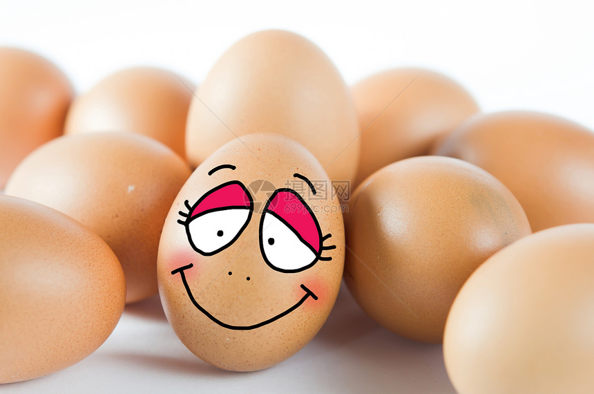有趣的鸡蛋情感漫画棕色白色营养椭圆形绘画乐趣眼睛食物图片