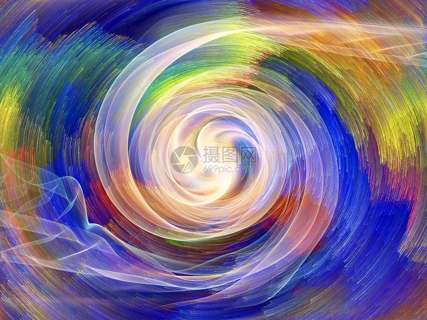 彩色背景纤维漩涡湍流轨迹旋转曲线帆布辐射艺术品笔触图片