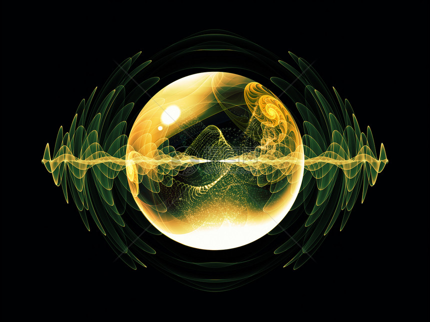 波波粒的可视化粒子技术元素数学物理作品金子水晶缩影原子图片