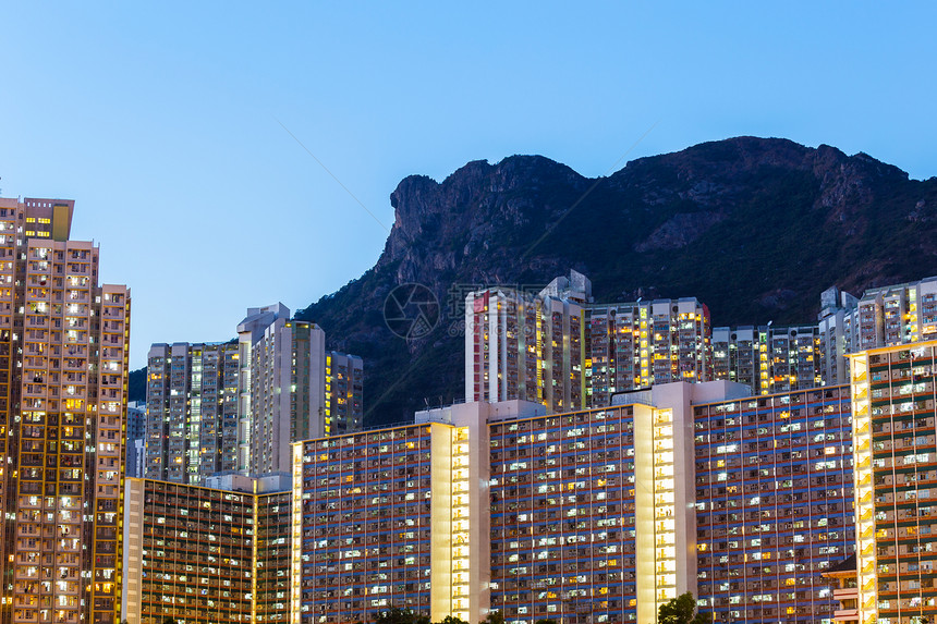 九龙民宅楼场景民众城市岩石狮子公吨风景建筑住房景观图片