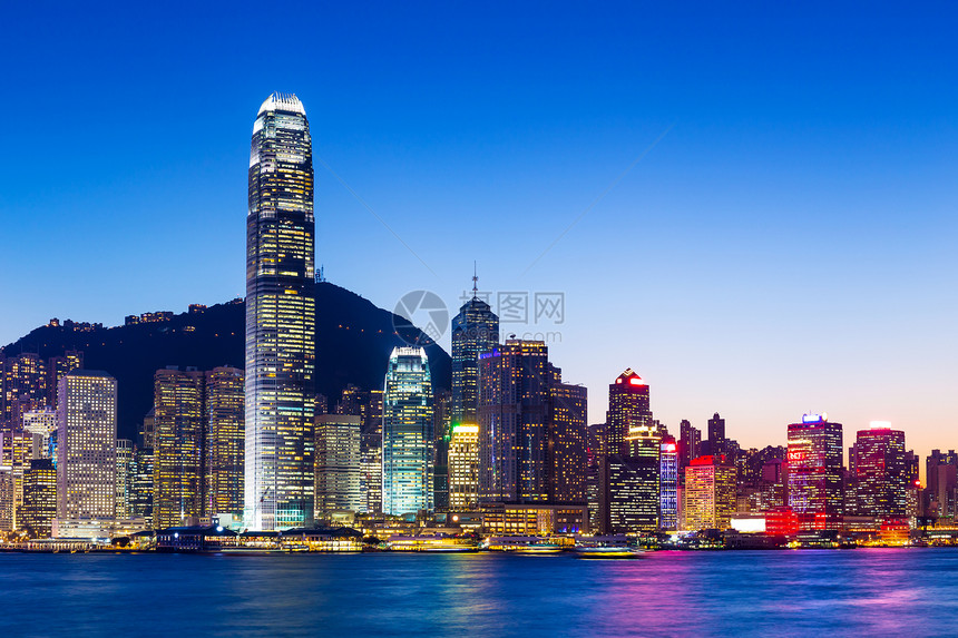 香港之夜码头摩天大楼海景景观办公室地标建筑商业公司港口图片