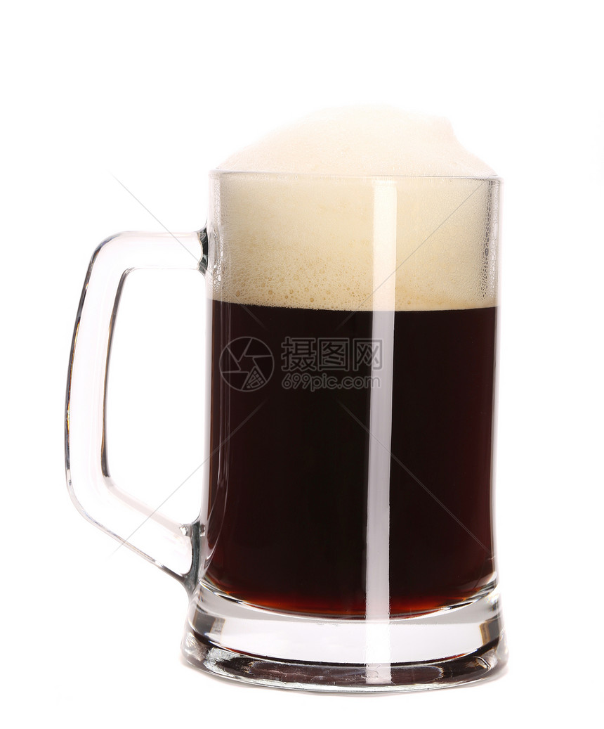 杯子上满满的棕色啤酒白色液体泡沫酒吧派对气泡金子琥珀色庆典饮料图片