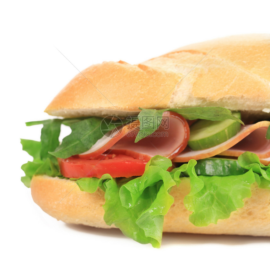 法式面包饼新鲜三明治小麦青菜早餐野餐洋葱午餐食物小吃黄瓜美食图片