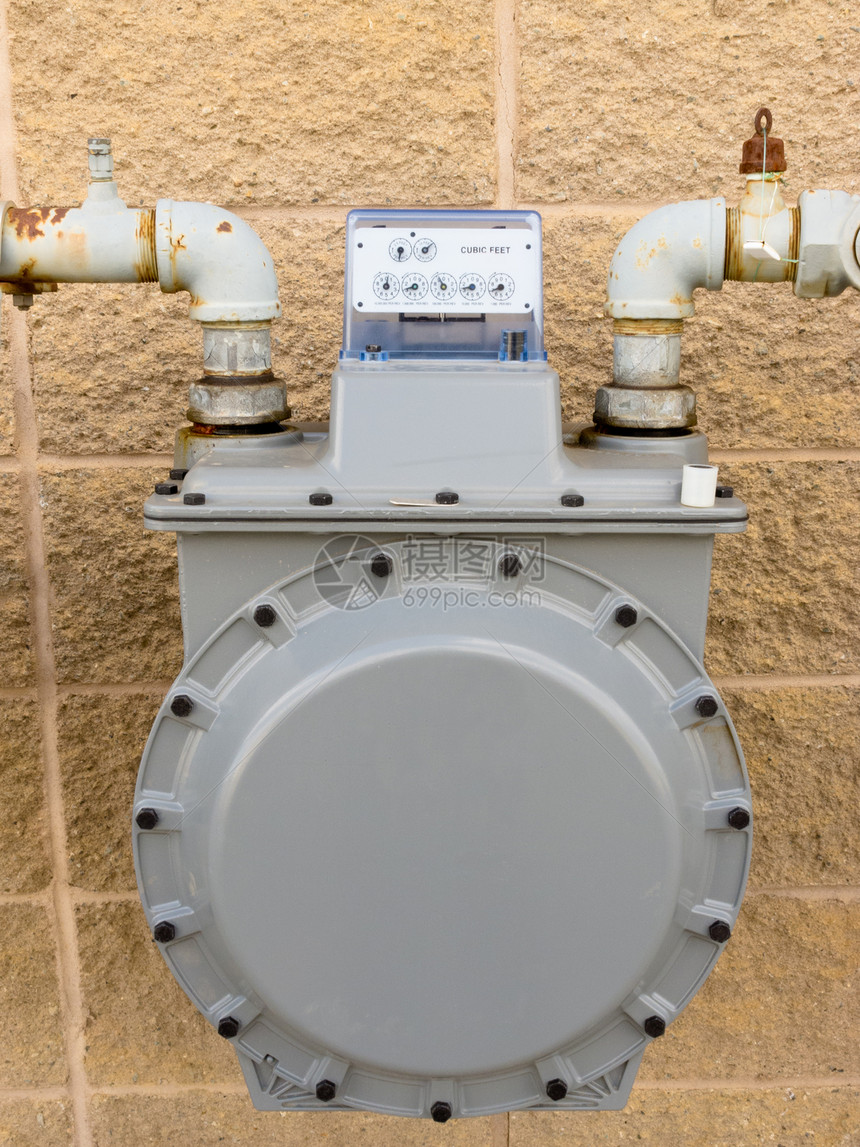 墙外天然气表供应管道水管金属液化天然气公用事业石油气气体工业安装家庭活力图片