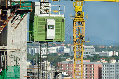 建筑用电电梯工地工程机械电梯脚手架工作背景图片