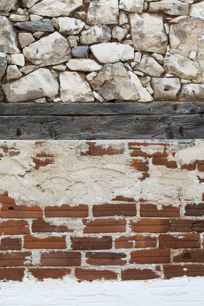 古墙壁背景工作建筑木头石膏建造石墙材料纹理砖块石工图片