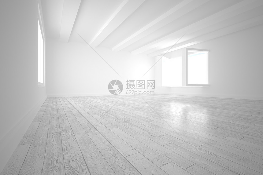 开放窗口的白色房间地板数字绘图木地板计算机灰色窗户图片