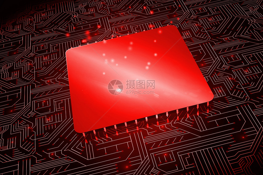 黑色背景上闪亮红色广场绘图屏幕技术线条正方形计算电路板窗格计算机未来派图片
