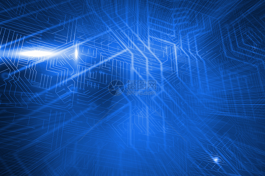 未来蓝色电路板绘图计算未来派数字技术辉光计算机图片
