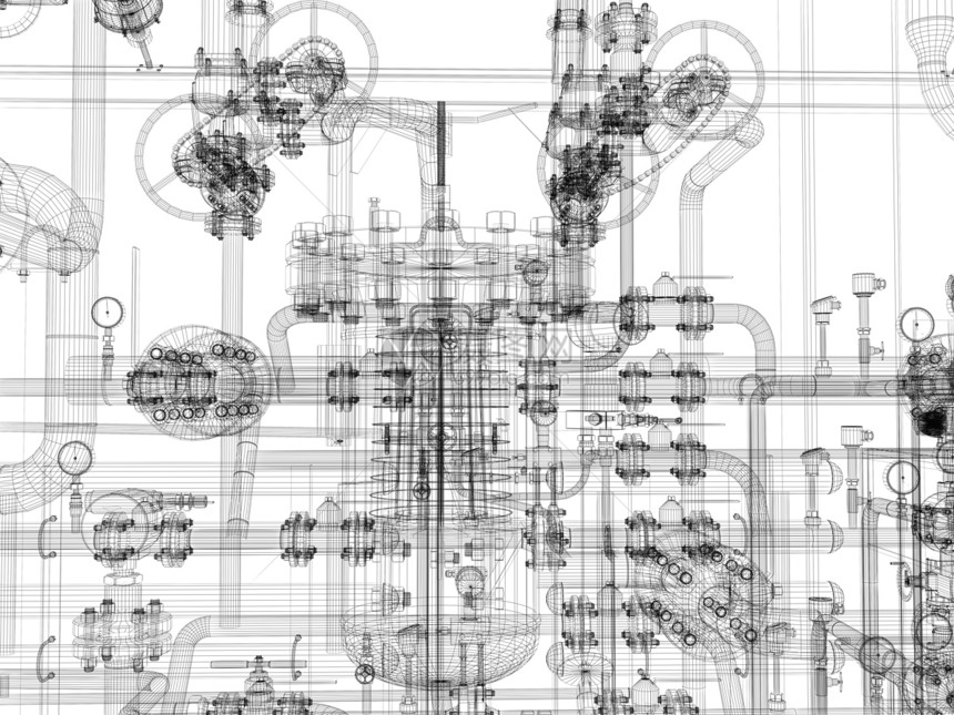 工业设备 电线框架技术汽油活力工程管子工厂金属化学品气体资源图片