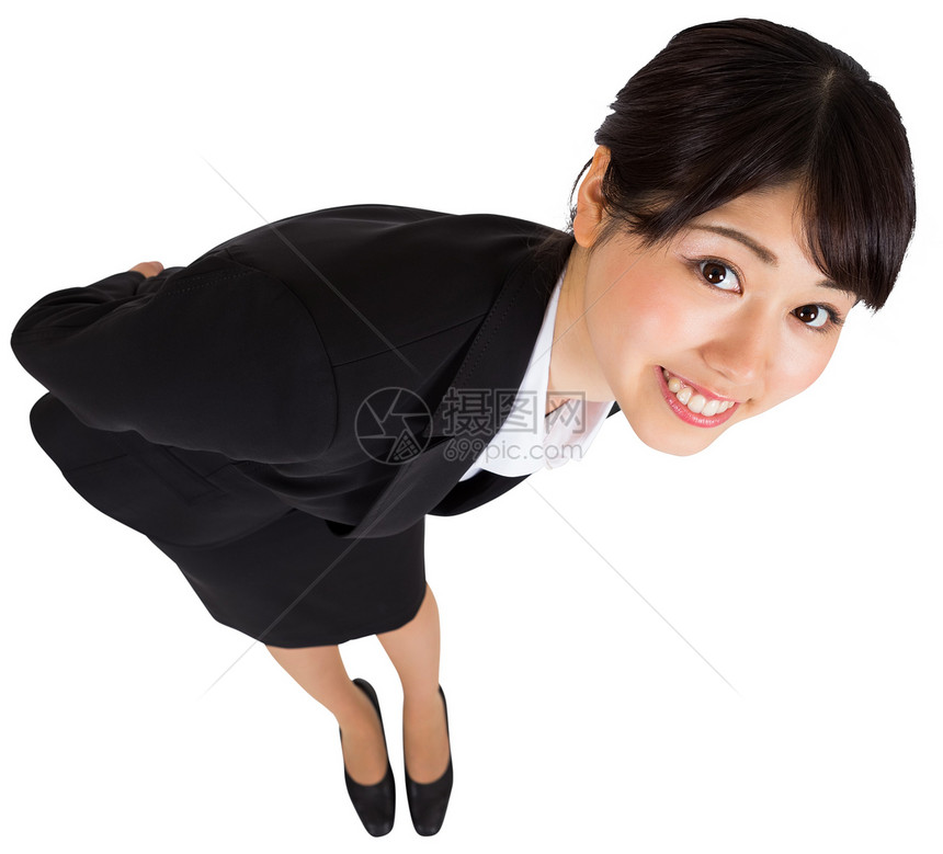 微笑的女商务人士弯腰女性商务公司快乐女士职业人士商业图片