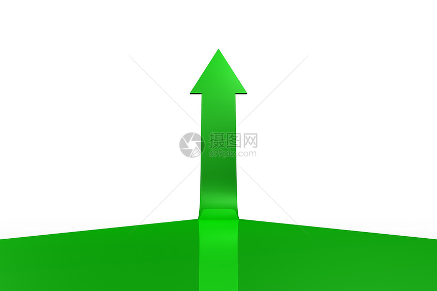 绿箭指向上成功绿色生长进步计算机绘图图片