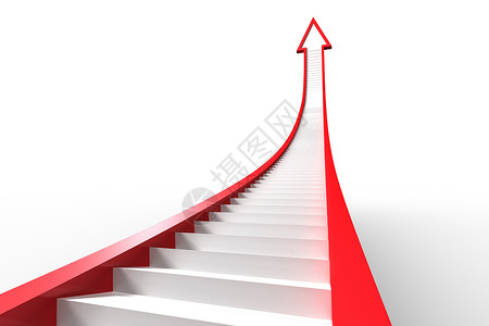 带有步骤图形的红箭头计算机绘图红色生长脚步背景图片