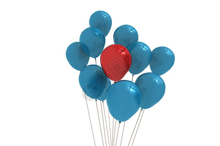 蓝气球和红气球绘图乐趣蓝色派对红色计算机背景图片