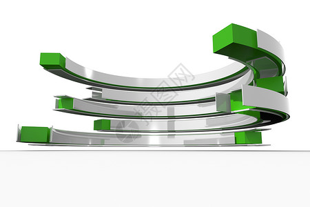 绿色和白色弯曲结构未来派计算机绘图背景图片