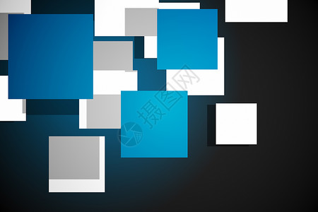 蓝色立方体图案绘图计算机白色背景图片