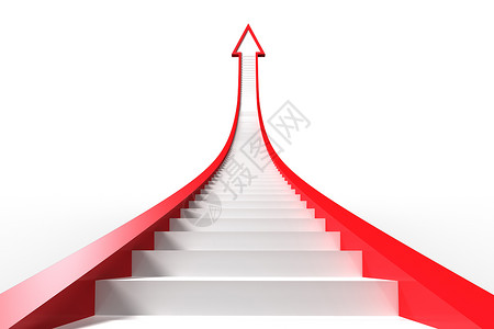 带有步骤图形的红箭头计算机生长绘图红色脚步背景图片
