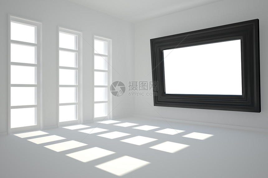 带有图片框架的数码生成房间Name镜框计算机阴影绘图窗户灰色数字屏幕白色图片