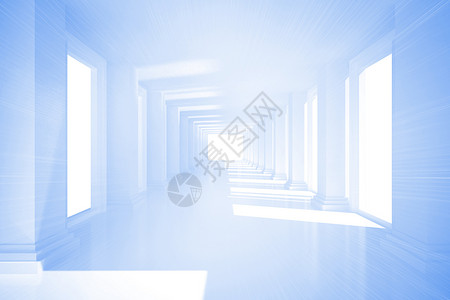 带纵列的亮蓝色房间背景图片
