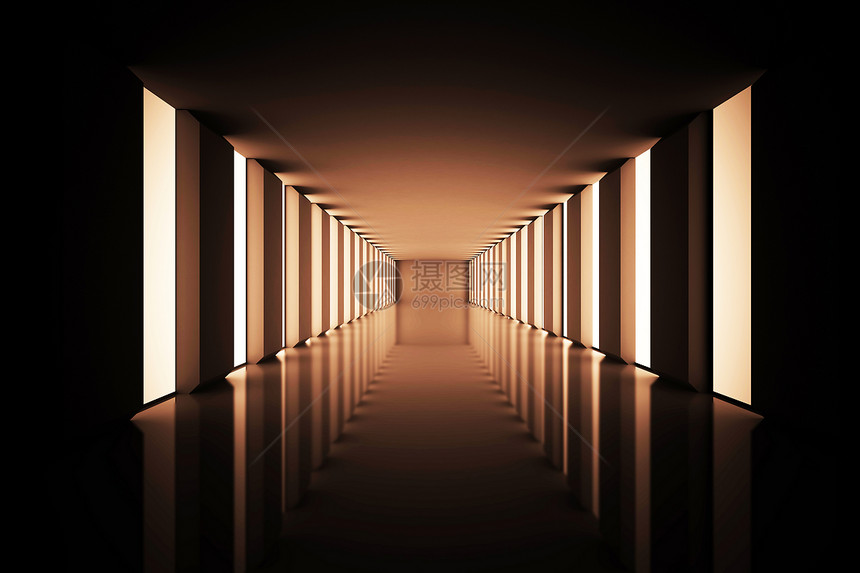 拉起黑色的现代走廊大厅未来派绘图数字计算机门厅图片