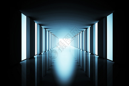 拉起黑色的现代走廊绘图计算机未来派门厅数字大厅背景图片