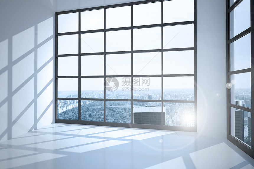 显示城市的大型窗口房间景观数字绘图计算机窗户建筑物图片