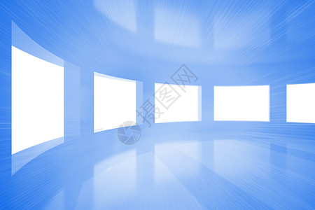 有窗户的亮蓝色房间计算机白色绘图背景图片