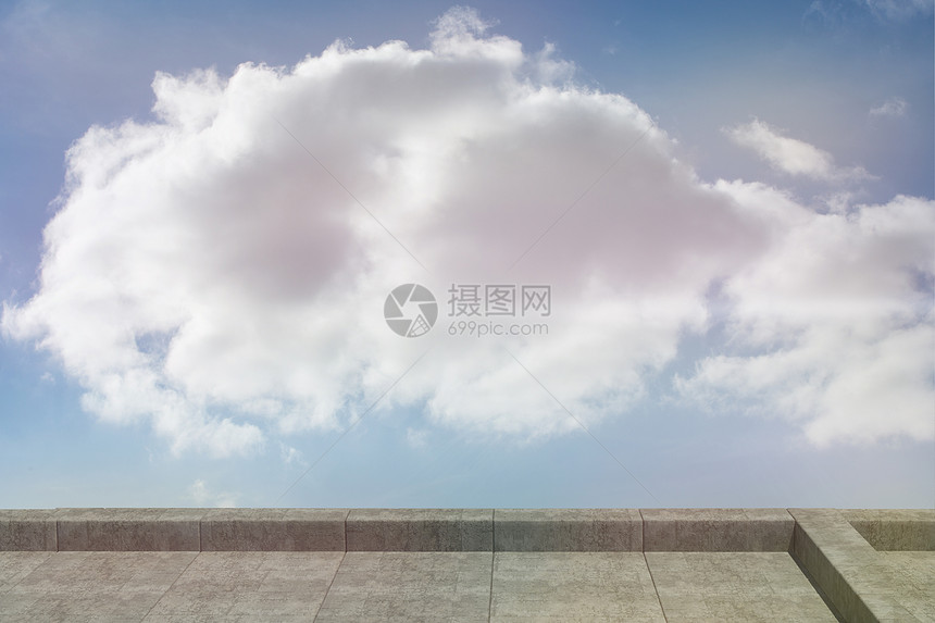 横交云彩的天空计算机绘图多云阳台图片