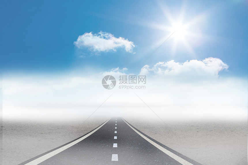 开放道路地平线多云天空沙漠绘图计算机图片