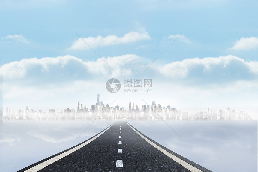 开放道路背景绘图地平线城市景观计算机图片