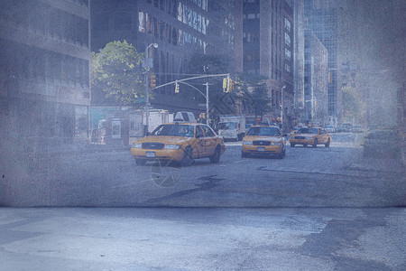 墙壁上的城市预测出租车绘图投影房间计算机背景图片