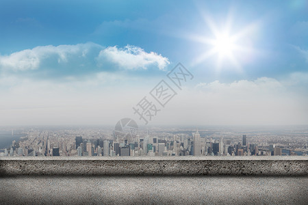 浮游的秃鹰俯视的城市地平线多云绘图晴天景观阳台计算机天空阳光背景