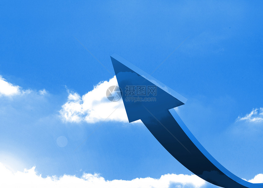 蓝色的天空箭头计算机绘图多云图片