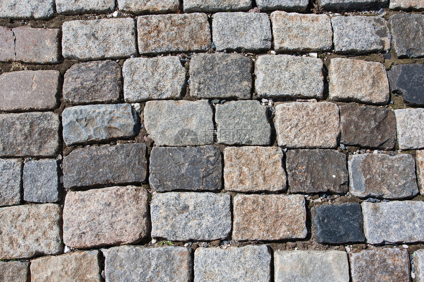 铺石路鹅卵石路面建筑学地面岩石花岗岩正方形街道人行道材料图片