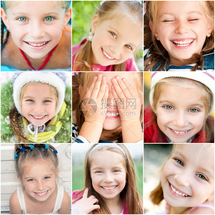 微笑的小女孩孩子们金发快乐白色公园女性喜悦幸福乐趣婴儿图片