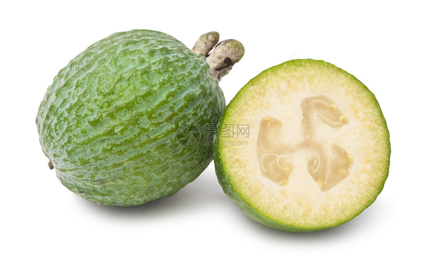 Feijoa 水果异国美食芳香绿色白色食物情调热带味道图片