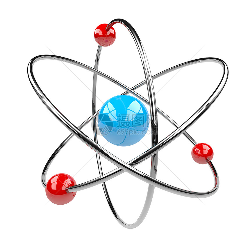 原子科学纳米力量插图研究蓝色技术质子合金电子图片