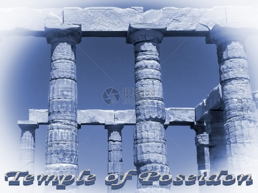 希腊苏尼奥的波塞冬寺庙历史性建筑学吸引力文明考古学艺术地标敬畏太阳大理石图片