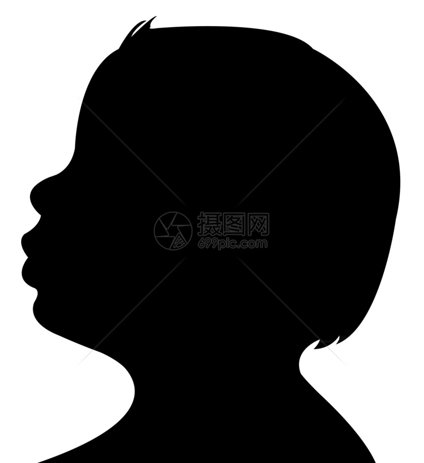 男孩婴儿头部的光影 矢量草图绘画白色插图男性卡通片阴影孩子黑色男生图片