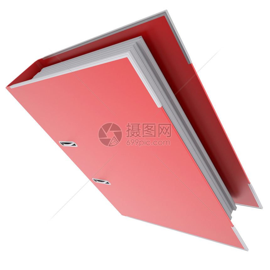 红办公室文件夹命令戒指组织活页商业工作文件箱官僚盒子案件图片