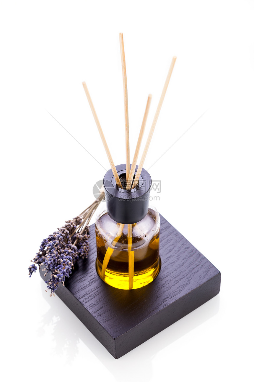 孤立的芳香层油芳烃香味香气康复温泉花朵薰衣草紫色植物叶子芳香图片