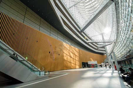 东京国际论坛内部前提天空天花板商业摩天大楼反射框架中心会议金融背景