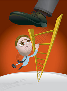 降职攀登公司阶梯的挑战 挑战插画