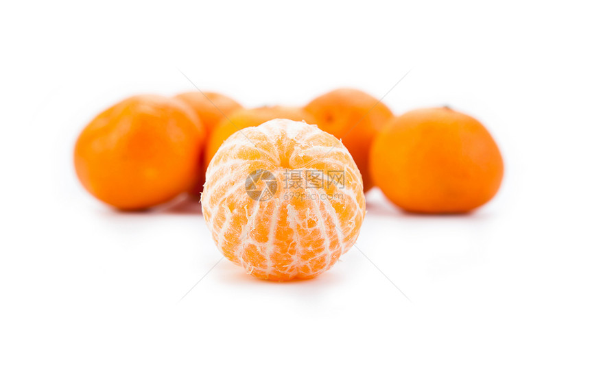 成熟的水果橘子橙子宏观白色柑桔图片